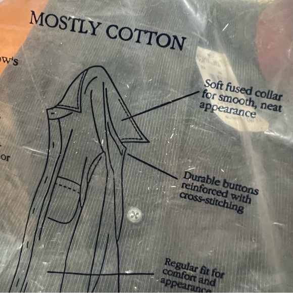 Vintage NWT Arrow Dover Button down shirts size 24 Tall set of 2 Dark red black - Picture 10 of 12